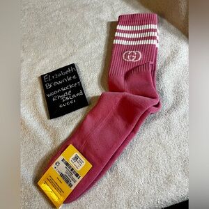 Gucci Adidas pink interlocking G sock size M brand new with tags